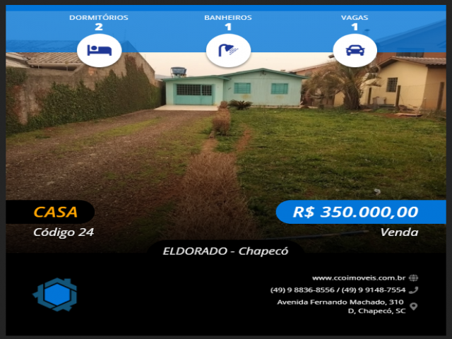 #24 - Casa para Venda em Chapecó - SC - 1