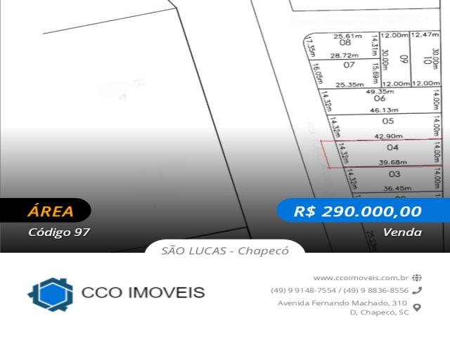 #97 - Terreno para Venda em Chapecó - SC - 1